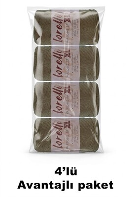 LORELLİ - LORELLİ MAKROME PP XL 3MM 4 LÜ PAKET 039 Kahve Çekirdeği