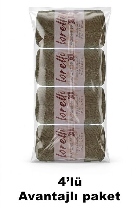 LORELLİ - LORELLİ MAKROME PP XL 3MM 4 LÜ PAKET 039 Kahve Çekirdeği