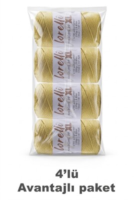 LORELLİ - LORELLİ MAKROME PP XL 3MM 4 LÜ PAKET 050 Gold