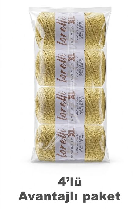 LORELLİ - LORELLİ MAKROME PP XL 3MM 4 LÜ PAKET 050 Gold