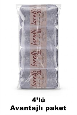 LORELLİ - LORELLİ MAKROME PP XL 3MM 4 LÜ PAKET 060 Açık Gri