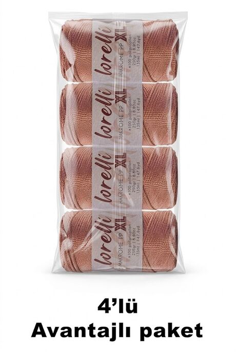 LORELLİ - LORELLİ MAKROME PP XL 3MM 4 LÜ PAKET 071 Pişmiş Ayva