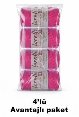 LORELLİ - LORELLİ MAKROME PP XL 3MM 4 LÜ PAKET 080 Fuşya