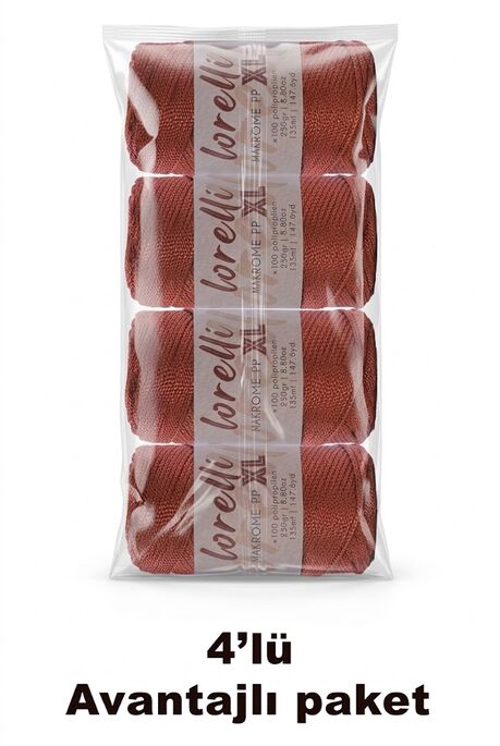 LORELLİ - LORELLİ MAKROME PP XL 3MM 4 LÜ PAKET 118 Taba