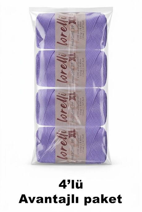 LORELLİ - LORELLİ MAKROME PP XL 3MM 4 LÜ PAKET 130 Lila