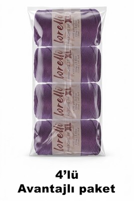 LORELLİ - LORELLİ MAKROME PP XL 3MM 4 LÜ PAKET 160 Mürdüm