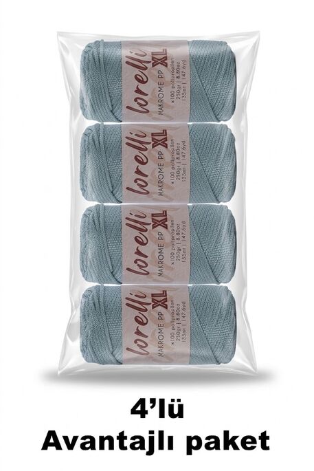LORELLİ - LORELLİ MAKROME PP XL 3MM 4 LÜ PAKET 168 Çağla Yeşili