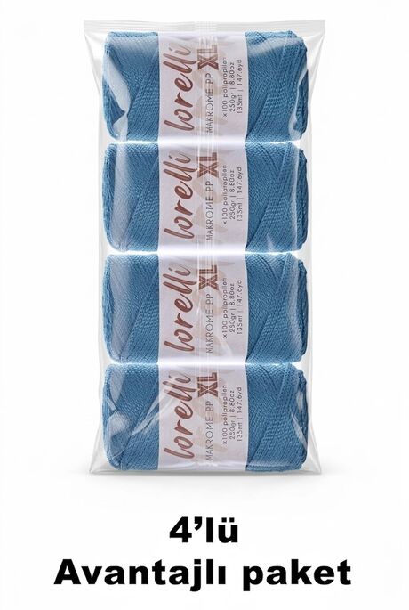 LORELLİ - LORELLİ MAKROME PP XL 3MM 4 LÜ PAKET 238 Petrol