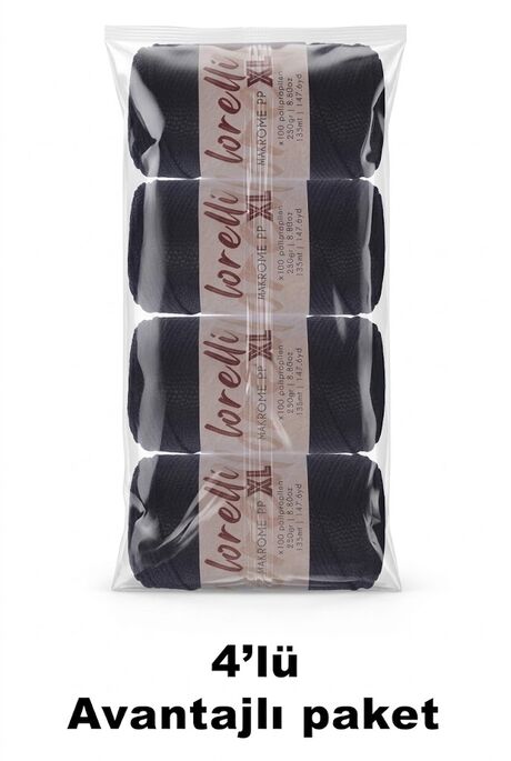 LORELLİ - LORELLİ MAKROME PP XL 3MM 4 LÜ PAKET 270 Siyah