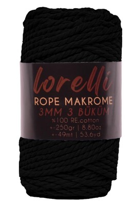 LORELLİ ROPE MAKROME 150 Siyah - Thumbnail