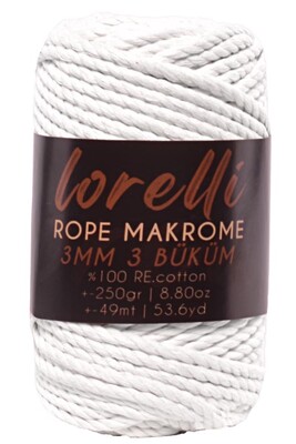 LORELLİ ROPE MAKROME 151 Beyaz - Thumbnail