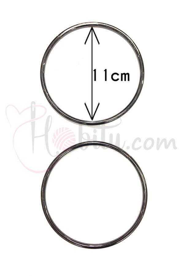 Metal Çanta Sapı Yuvarlak Antrasit Halka 11 Cm 5mm