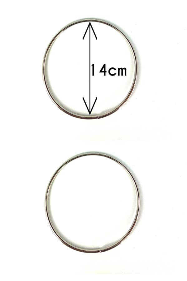 Metal Çanta Sapı Yuvarlak Gümüş Halka 14 Cm 5mm