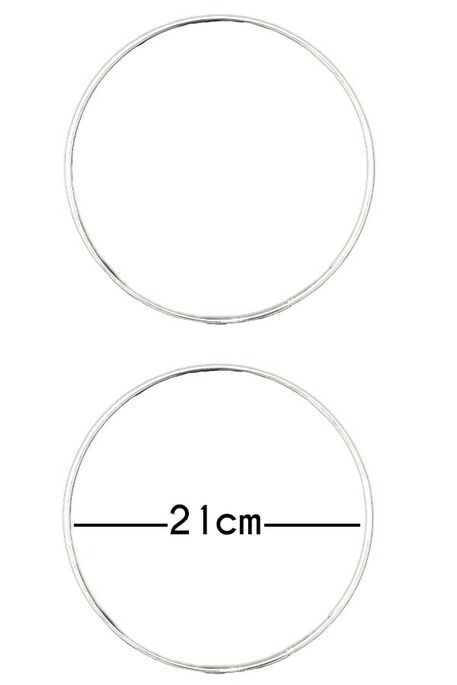  - METAL ÇANTA SAPI YUVARLAK GÜMÜŞ HALKA 21 CM 5MM