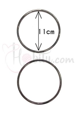  - METAL BAG HANDLE ROUND ANTHRACITE RING 11 CM 5MM