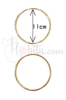  - METAL BAG HANDLE ROUND GOLD RING 11 CM 5MM