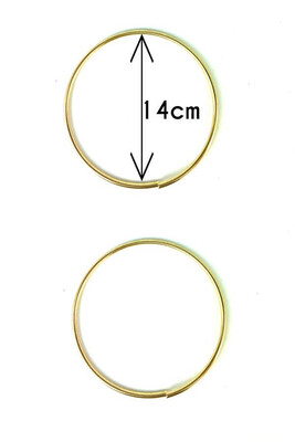  - METAL BAG HANDLE ROUND GOLD RING 14 CM 5MM