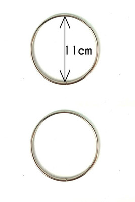  - METAL BAG HANDLE ROUND SILVERY RING 11 CM 5MM