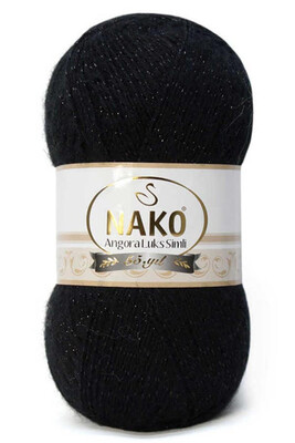 NAKO - NAKO ANGORA LÜKS SİMLİ 217S Siyah + Siyah