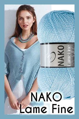 NAKO LAME FINE 11476SE Buz Mavisi + Sedef - Thumbnail