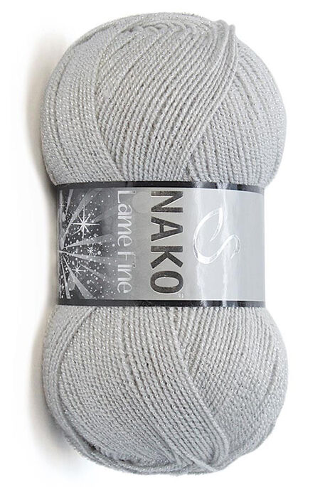 NAKO LAME FINE 130G Açık Gri + Gümüş - 1