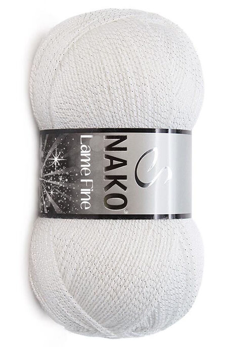 NAKO LAME FINE 208G Beyaz + Gümüş - 1
