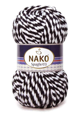 NAKO - NAKO SPAGHETTİ 3086 Black-White Marl