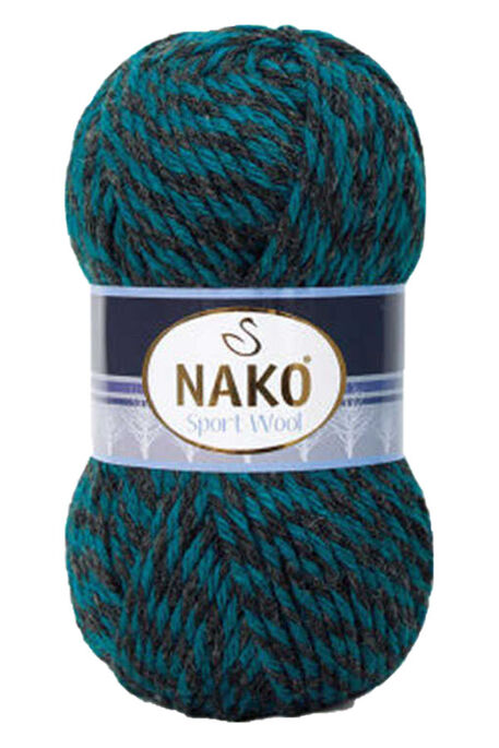 NAKO - NAKO SPORT WOOL 21341 Petrol - Siyah Muline