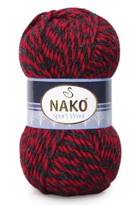 NAKO - NAKO SPORT WOOL 21343 Kırmızı - Siyah Muline