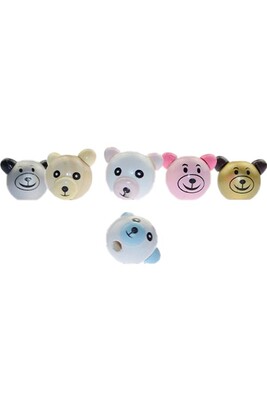 PACIFIER BEAD BEAR 101 WHITE PINK - Thumbnail