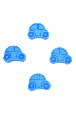  - PACİFİER CHAİN ORNAMENT WOODEN CAR BLUE 16mm