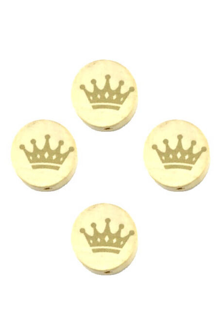  - PACİFİER CHAİN ORNAMENT WOODEN CROWN CRUDE 20mm