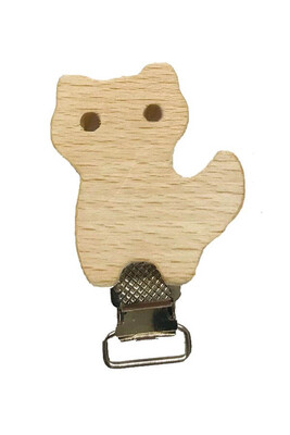 PACiFiER CLiPS WOODEN FIGURE CAT - Thumbnail