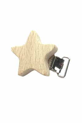  - PACiFiER CLiPS WOODEN FIGURE STAR