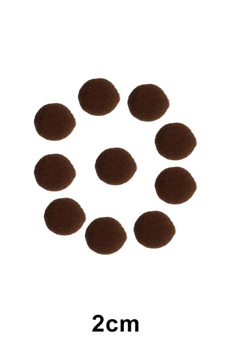  - PONPON 2 CM 10LU PAKET 107 KAHVE