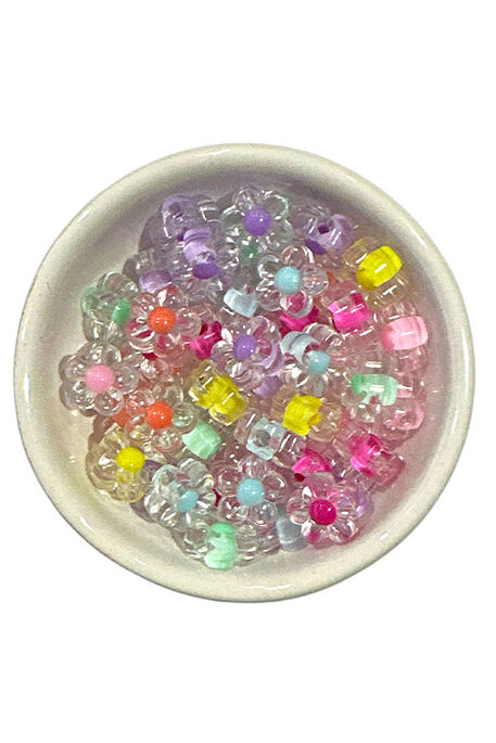  - ŞEFFAF ŞEKER BONCUK 12 MM PAPATYA 25 GR