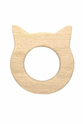  - TEETHER WOOD FIGURE CAT