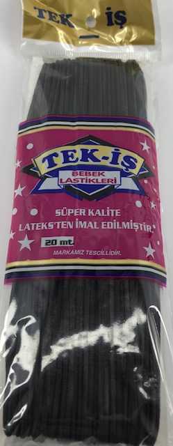 Tek-iş Bebe Lastik Siyah 20 Mt
