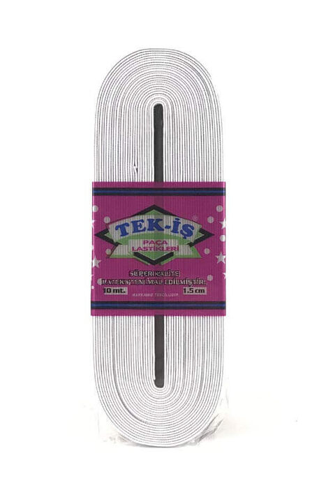  - TEK-İŞ LASTİK PAÇA 1,5 CM BEYAZ 10 MT