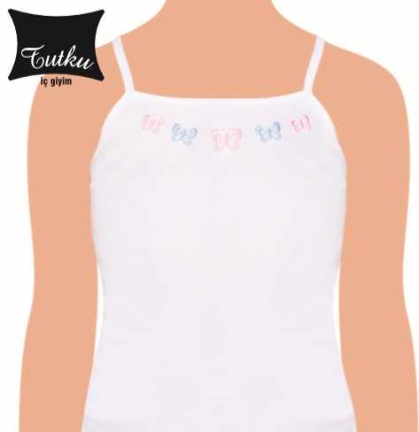 Tutku 0165 Kız İp Askılı İşlemeli