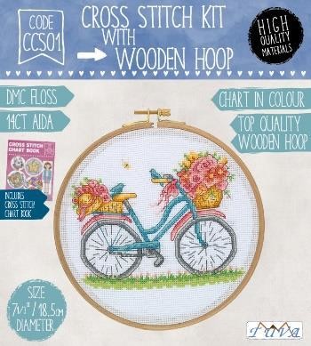 TUVA - TUVA CROSS STITCH KIT WITH WOODEN HOOP 18,5 CM CCS01