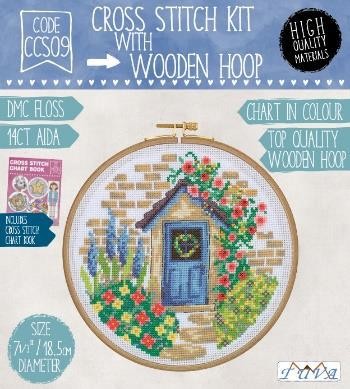 TUVA - CROSS STITCH KIT WITH WOODEN HOOP 18,5 CM CCS09