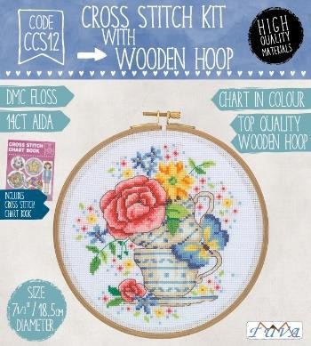 TUVA - CROSS STITCH KIT WITH WOODEN HOOP 18,5 CM CCS12