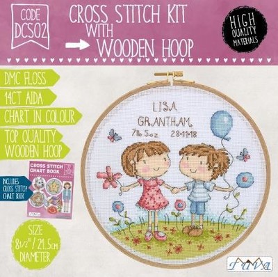 TUVA - CROSS STITCH KIT WITH WOODEN HOOP 21,5 CM DCS02