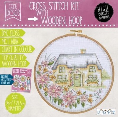 TUVA - CROSS STITCH KIT WITH WOODEN HOOP 21,5 CM DCS03