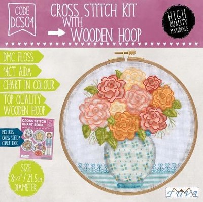 TUVA - CROSS STITCH KIT WITH WOODEN HOOP 21,5 CM DCS04