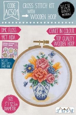 TUVA - TUVA WOODEN HOOP CROSS STITCH KIT 12,5 CM ACS01