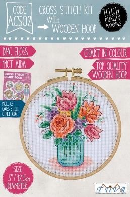 TUVA - TUVA WOODEN HOOP CROSS STITCH KIT 12,5 CM ACS02