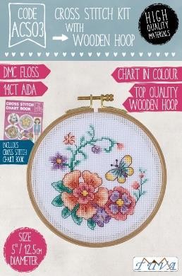 TUVA - TUVA WOODEN HOOP CROSS STITCH KIT 12,5 CM ACS03