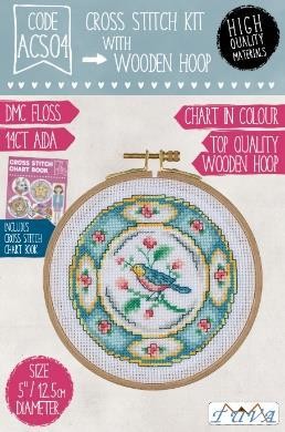 TUVA - TUVA WOODEN HOOP CROSS STITCH KIT 12,5 CM ACS04